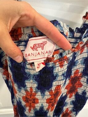 Banjanan Blue and Red Smocked Dress